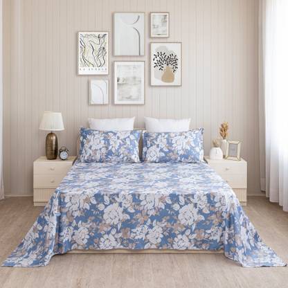 HOMEMONDE Cotton Single Flat 210 TC Printed Bedsheet