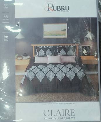 Rubru Cotton Double Flat 0 TC Floral Bedsheet