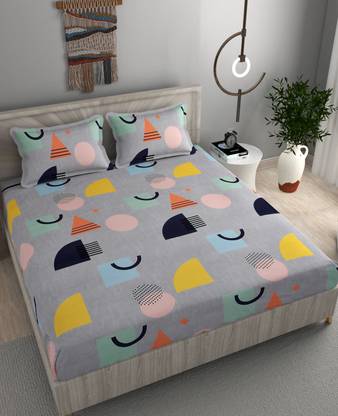 STAR TEX 220 TC Polycotton King Abstract Fitted (Elastic) Bedsheet