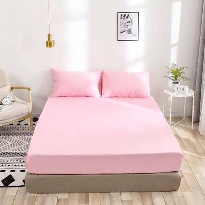 BEVI Microfiber Double Flat 300 TC Solid Bedsheet