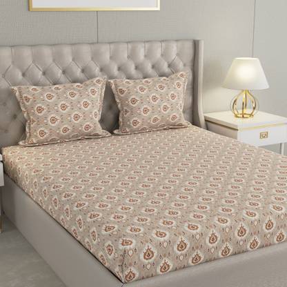 Raymond Home Cotton Double Flat 104 TC Floral Bedsheet
