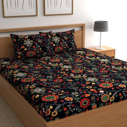 CG Homes Cotton Double Flat 180 TC Printed Bedsheet
