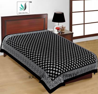 RAJDEVI JAIPUR PRINTS 551 TC Cotton Single 3D Printed Flat Bedsheet