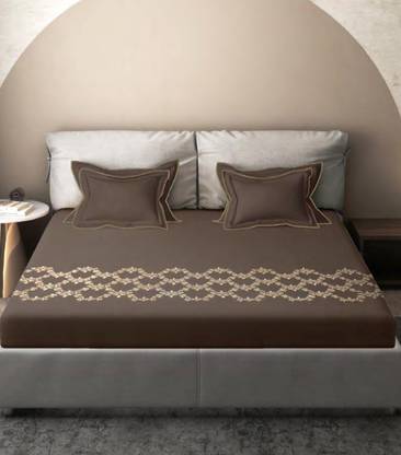D'Decor 0 TC Cotton Double Printed Flat Bedsheet