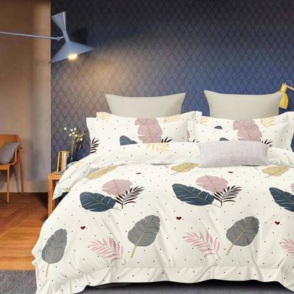 Geiva 140 TC Cotton Double Checkered Flat Bedsheet