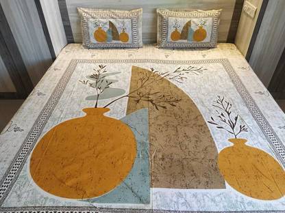 Shaiyaa by Adiah Trends Cotton King Flat 180 TC Abstract Bedsheet