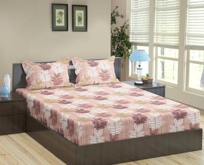 Trance Home Linen Cotton Queen Flat 180 TC Printed Bedsheet