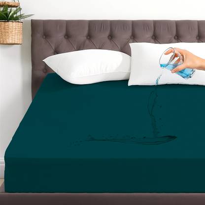 Blufurn Cotton King Fitted (Elastic) 200 TC Solid Bedsheet