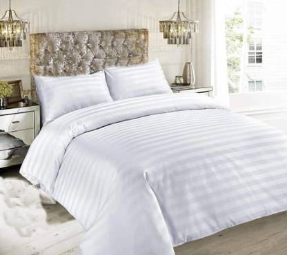 Dokarn 180 TC Cotton King Striped Flat Bedsheet