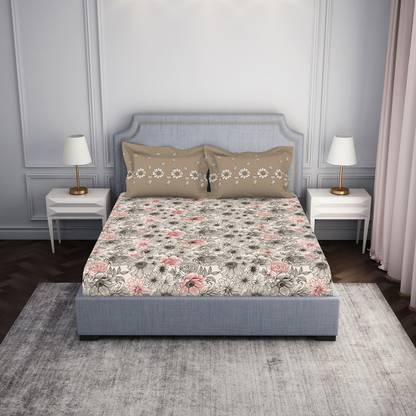 SPACES 144 TC Cotton King Paisley Fitted (Elastic) Bedsheet