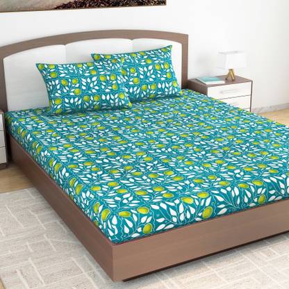 Divine Casa 144 TC Cotton King Floral Flat Bedsheet