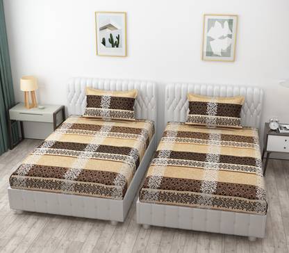 BROMWICK 280 TC Microfiber Single Printed Flat Bedsheet