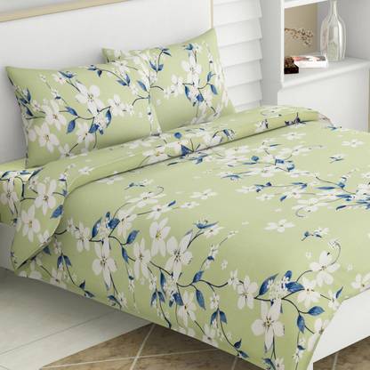 haus & kinder 144 TC Cotton Double Printed Flat Bedsheet