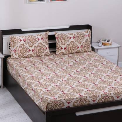 Flipkart SmartBuy 104 TC  Cotton Double Motifs Bedsheet