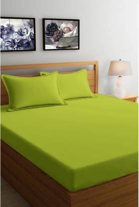 Krishnam Microfiber Double Flat 180 TC Solid Bedsheet