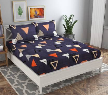 VAS COLLECTIONS 160 TC Microfiber Double Abstract Flat Bedsheet