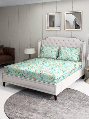 Bombay Dyeing 120 TC Cotton Single Floral Flat Bedsheet