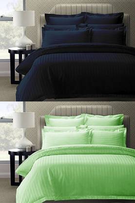 n g products Cotton Double Flat 300 TC Striped Bedsheet