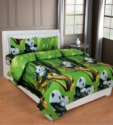 Rudraa 144 TC Polycotton King Printed Flat Bedsheet