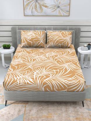 Flipkart SmartBuy Cotton King Fitted (Elastic) 144 TC Printed Bedsheet