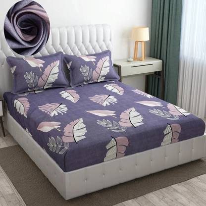 Moonroof 255 TC Cotton King Printed Fitted (Elastic) Bedsheet