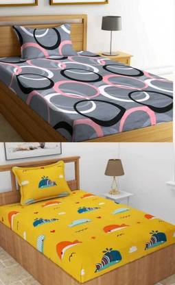 Decent Home Cotton Single Flat 240 TC Printed Bedsheet