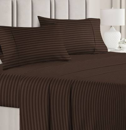 VAS COLLECTIONS 220 TC Cotton Double Striped Flat Bedsheet