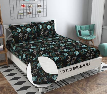 SODU 170 TC Cotton Double Printed Fitted (Elastic) Bedsheet
