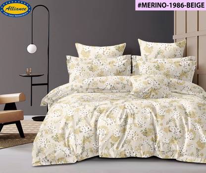 GOUTAM ENTERPRISES 100 TC Cotton Double Floral Flat Bedsheet