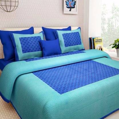 Saba Dream Collection 200 TC Cotton Double Printed Flat Bedsheet