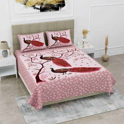 PETROSOLY Cotton Queen Flat 144 TC Animal Bedsheet