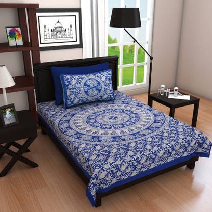 Ubania Collection 104 TC Cotton Single Printed Flat Bedsheet