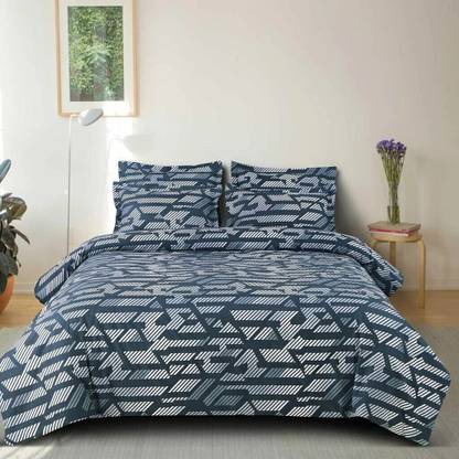 CLOVIS KRAFTS Cotton King Fitted (Elastic) 240 TC Floral Bedsheet