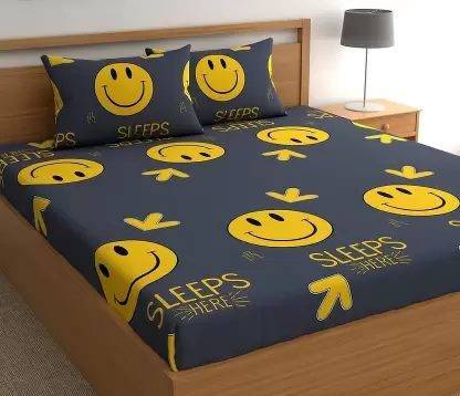 aniket 180 TC Polycotton Double Printed Flat Bedsheet