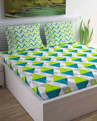 Spring Board Cotton Queen Flat 104 TC Checkered Bedsheet