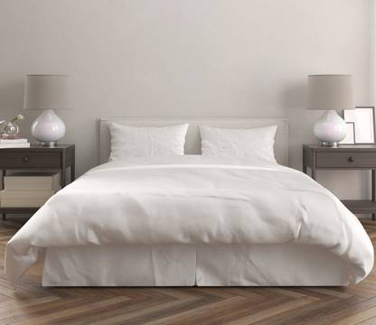 Huesland Cotton Double Flat 144 TC Solid Bedsheet