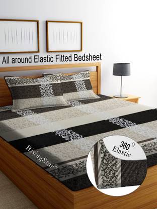 RisingStar 250 TC Microfiber Double Printed Fitted (Elastic) Bedsheet