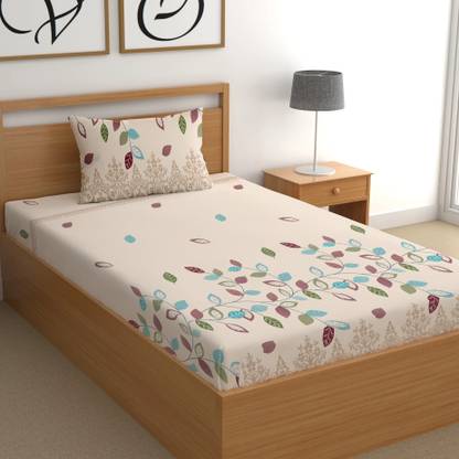 CG Homes Cotton Single Flat 180 TC Printed Bedsheet