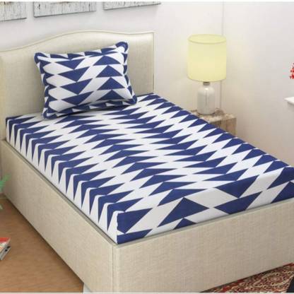 SAN & MAAHI 180 TC Cotton, Polycotton Single, Single 3D Printed Flat Bedsheet