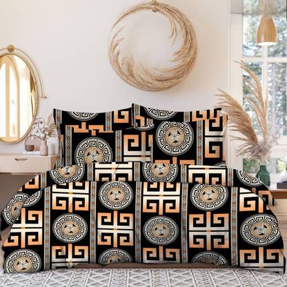 COTTON VILLAS 250 TC Cotton Double Printed Flat Bedsheet