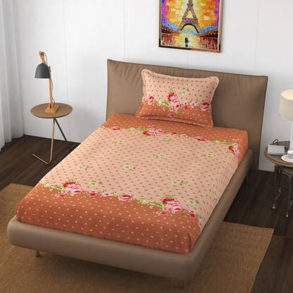 Apala Polycotton Single Flat 250 TC Floral Bedsheet