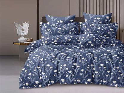 Rvans Creations 244 TC Cotton Single Floral Fitted (Elastic) Bedsheet