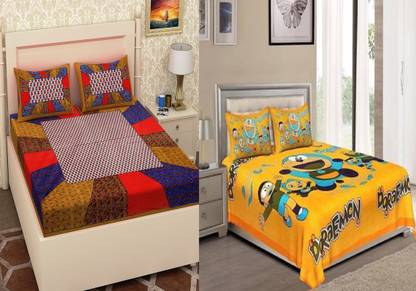 150 TC Cotton Double Jaipuri Prints Bedsheet