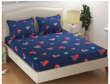 FINBIN 185 TC Microfiber Double Printed Flat Bedsheet