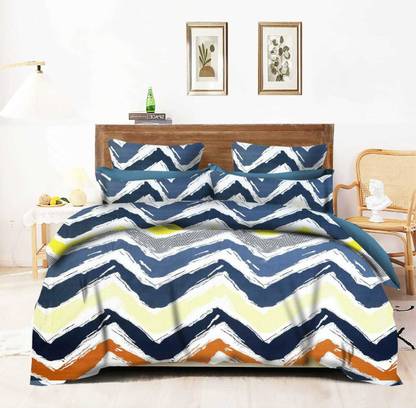 CRAFTER HUB Microfiber King Flat 160 TC Printed Bedsheet