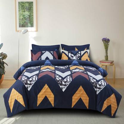 STAR TEX 220 TC Microfiber Double Abstract Flat Bedsheet