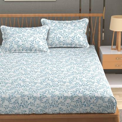 YaAkholic 260 TC Cotton Double Printed Fitted (Elastic) Bedsheet