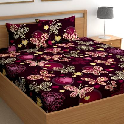 CG Homes Cotton Double Flat 180 TC Printed Bedsheet
