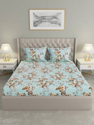 Raymond Home Microfiber Double Flat 100 TC Floral Bedsheet