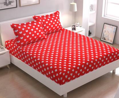 Goodrik Microfiber Double Flat 140 TC 3D Printed Bedsheet